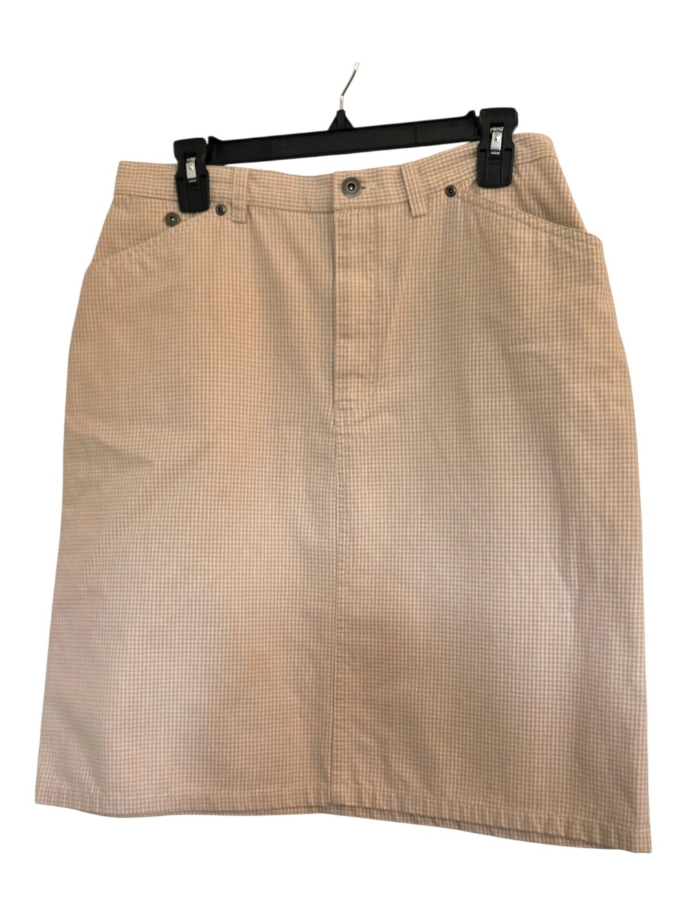 Liz Claiborne Beige Mini Skirt with Subtle Check